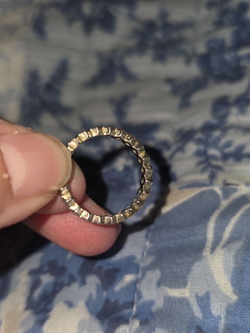 Pandora 54 Sterling Silver Geometric Stackable Ring - Silver - Picture 3 of 4